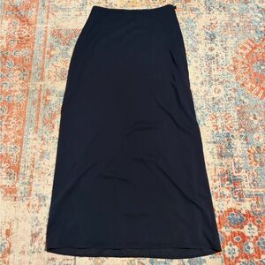 The Limited vintage silky navy blue midi skirt